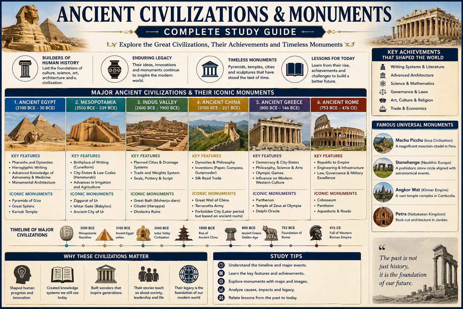 Ancient Civilizations & Monuments: A Complete Study
