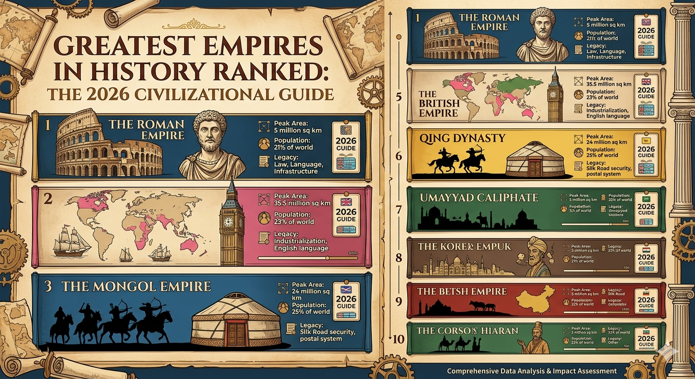 Greatest Empires in History Ranked: The 2026 Civilizational Guide